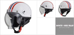LEAD リード CR-760 シールド付ハーフヘルメット ＃フリー ホワイト×レッド ブルー カタログ品番：P062-7264 メーカー品番：4952652009312