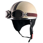 訳あり在庫 SPEEDPIT ヴィンテージハーフヘルメット アイボリー/ブラウン フリー CL-950