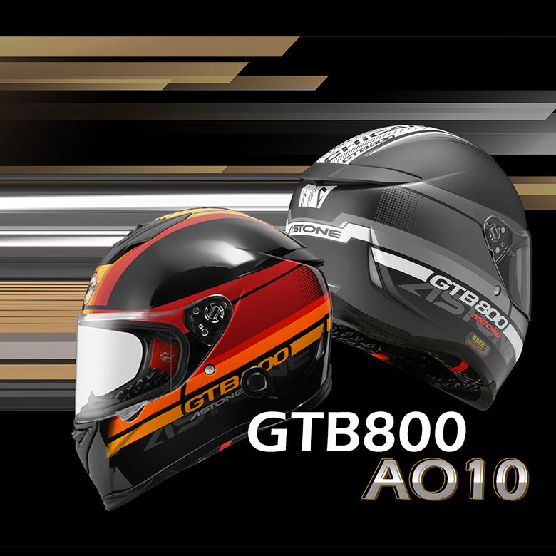 バイクフルフェイスヘルメット ASTONE(アストン) GTB800 ABS インナーシールド装備 グラフィック MATT BLACK/AO10  SILVER