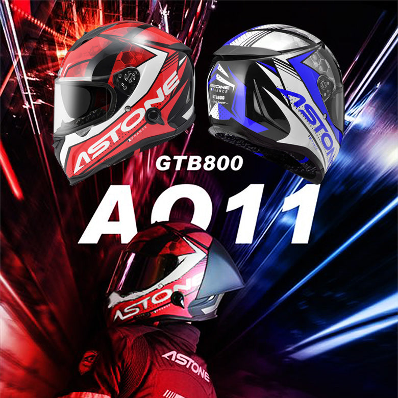 バイクフルフェイスヘルメット ASTONE(アストン) GTB800 ABS インナーシールド装備 グラフィック BLACK/AO11 RED