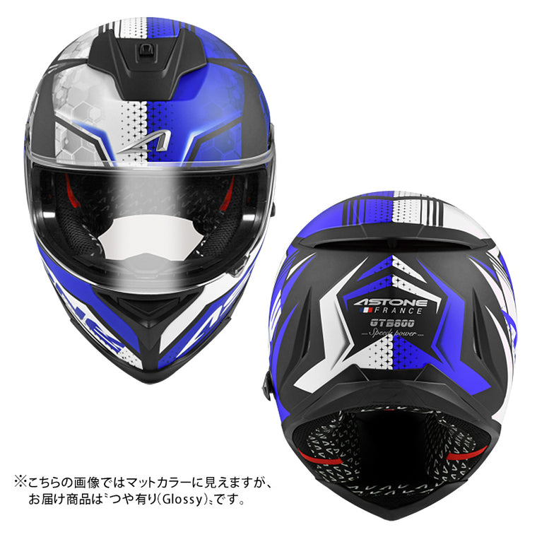 バイクフルフェイスヘルメット ASTONE(アストン) GTB800 ABS インナーシールド装備 グラフィック BLACK/AO11 BLUE