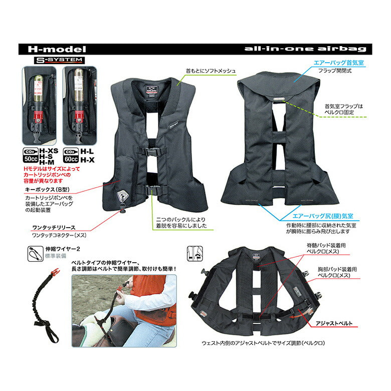ヒットエアー　Mサイズ　乗馬　バイク エアバッグ製品 | 乗馬用製品 | ヒットエアー - hit-air - 着用