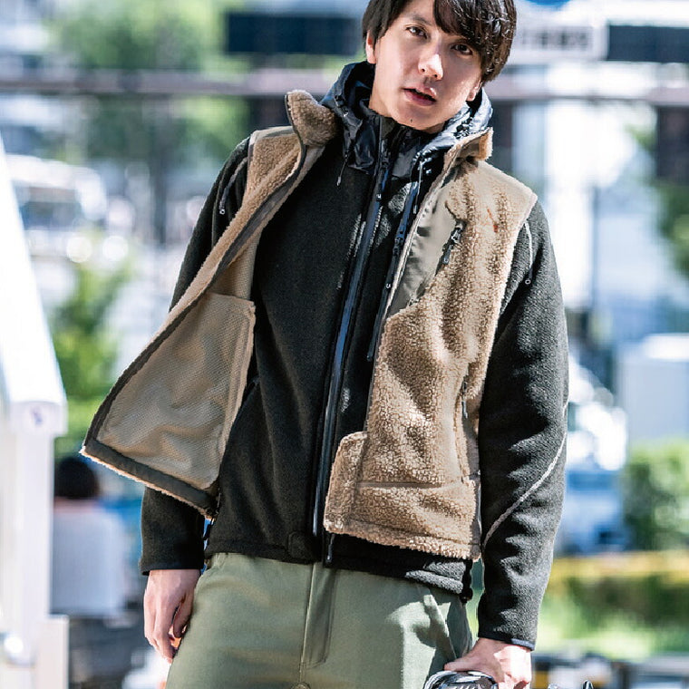 urbanism ウィンドブレイクボアフリースベスト UNK-602